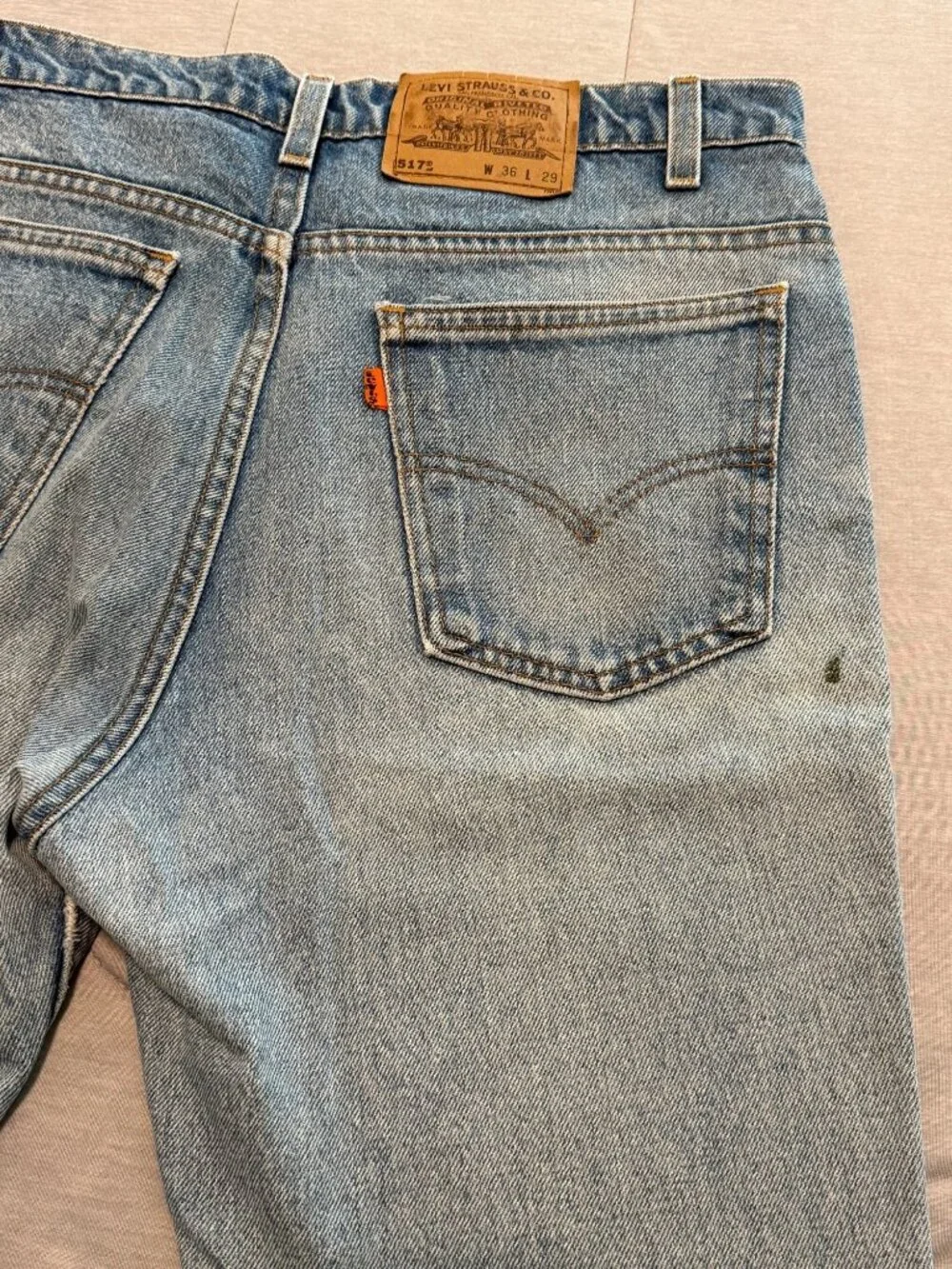 Vintage Levi's 517 Orange Tab Denim Jeans Men 36x29 Made in USA